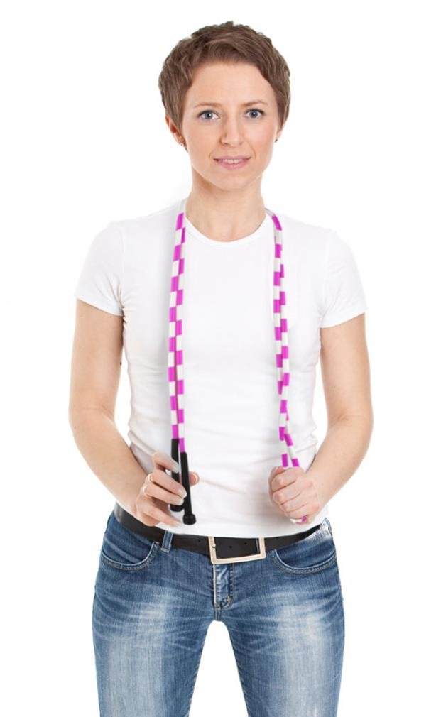 Black And White 7-Foot Jump Rope With Plastic Segmentation By K-Roo Sports