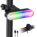 Bike Tail Light, KaiDengZhe 2025 New RGB LED Bicycle Rear Light USB Rechargeable Rainbow Wireless Remote Control 7 Colors 14 Mod