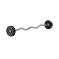 Titan Fitness 30 Lb Rubber Ez Curl Fixed Barbell, Pre-Loaded Weight Bar For Strength Training & Weightlifting