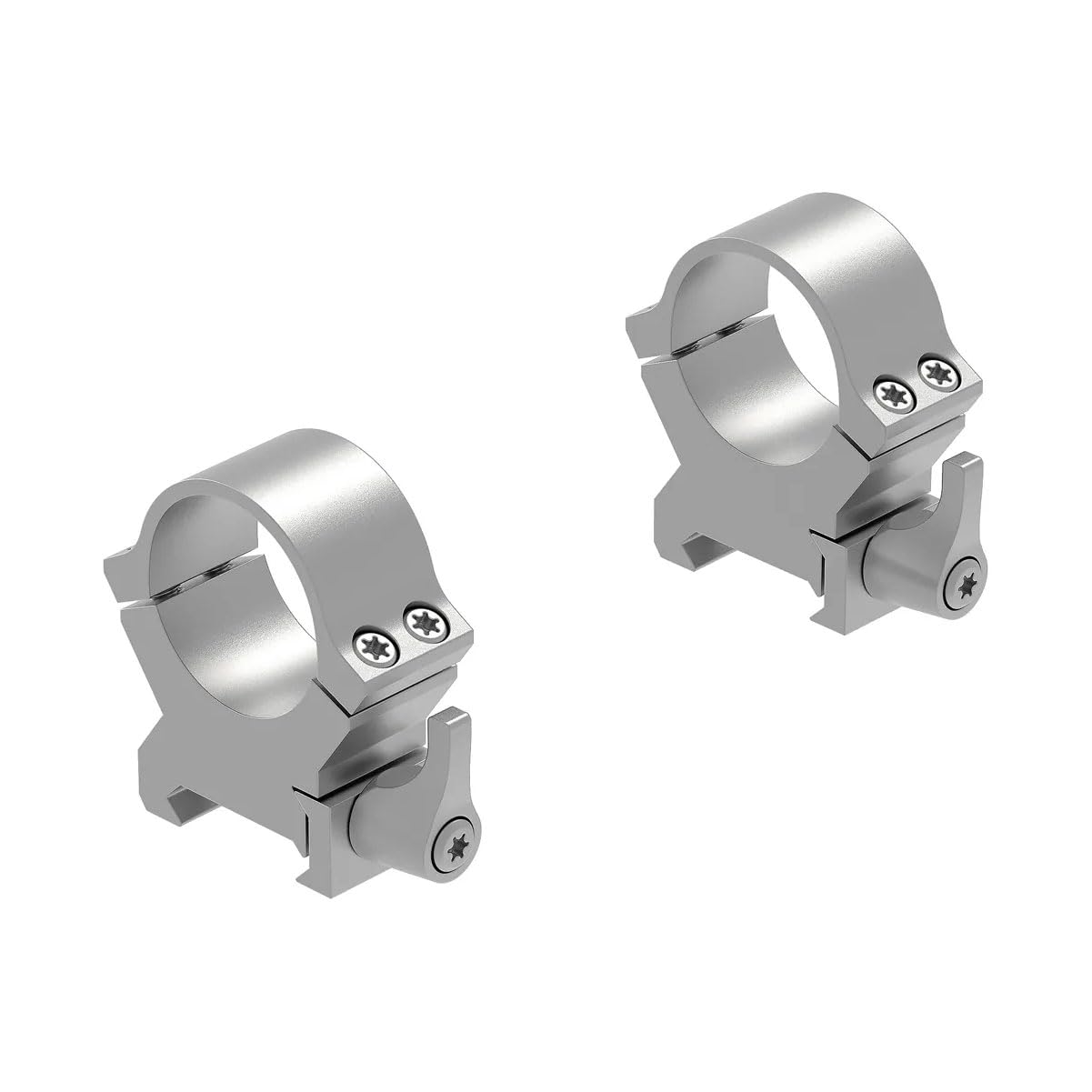Leupold Quick Release (QR) Weaver-Style Scope Rings, 1 High with a Silver Finish