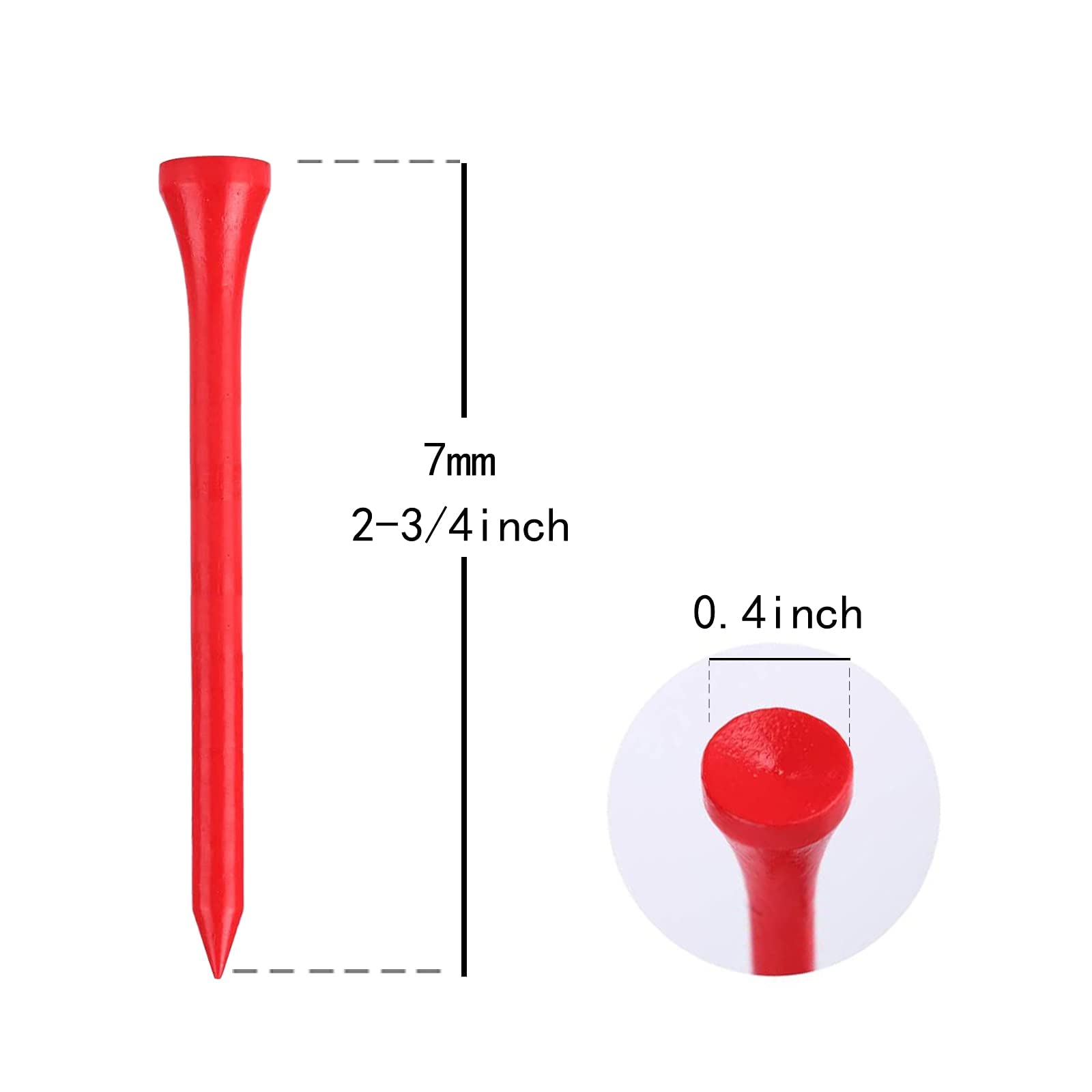 Whamz33 W Professional Bamboo Golf Tee 3 1/4 Inchtee Pack Of 100, Red