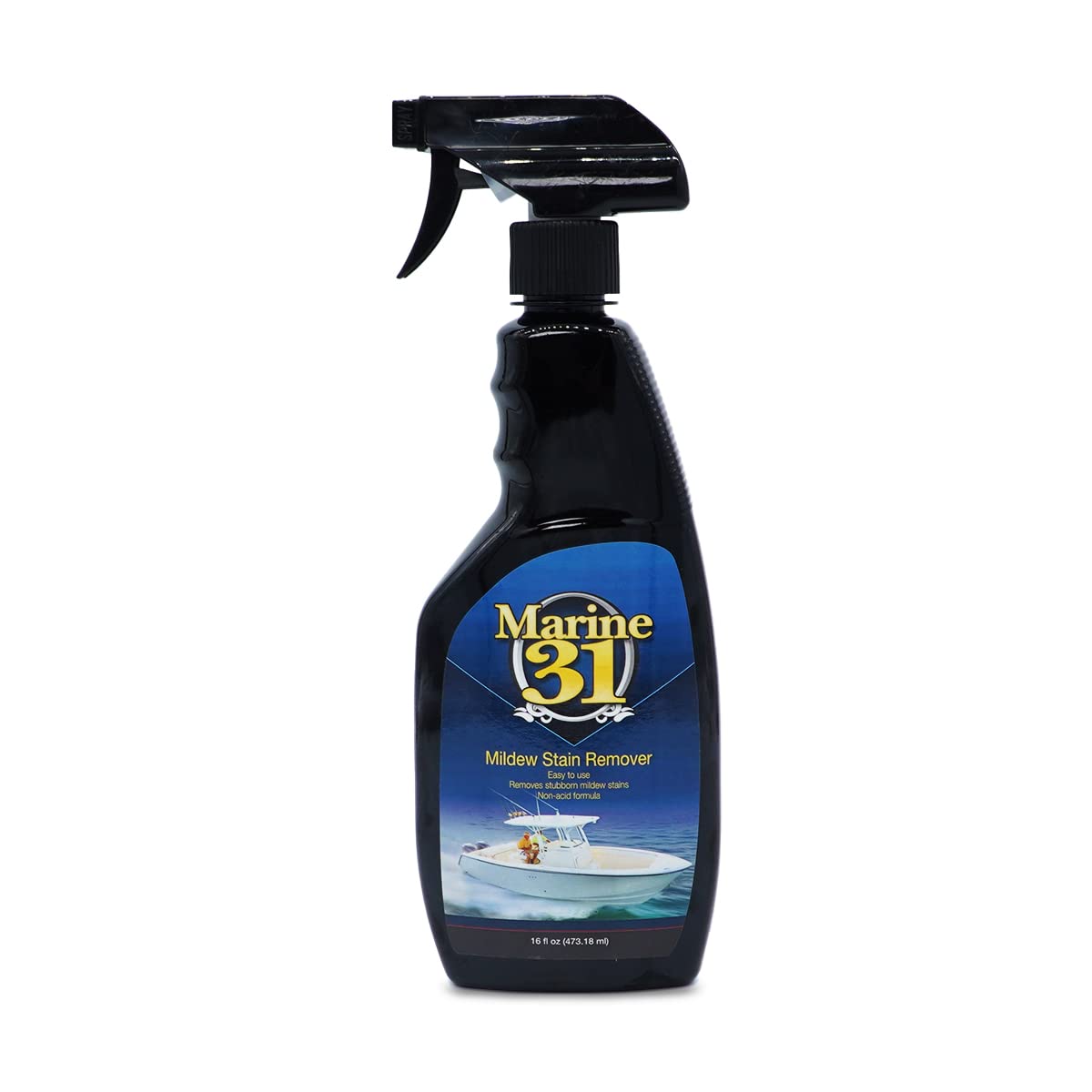 Marine 31 Mildew Stain Remover & Cleaner | Effective for Boats, Home, Patio, & Bathroom | Removes Mildew & Mold Stains | Powerfu