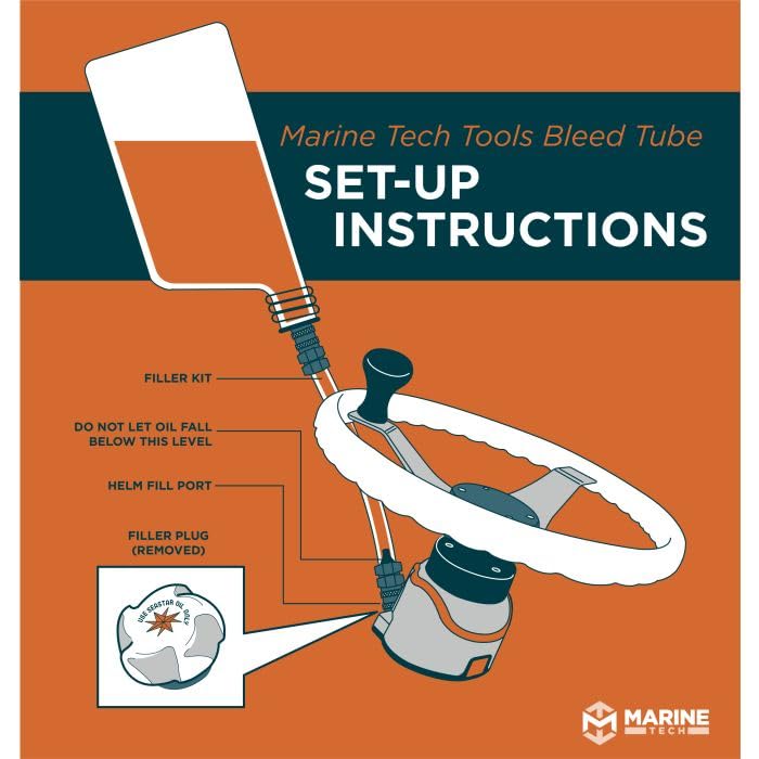 Marine Tech Tools Fill Tube, Seastar Hydraulic Steering Bleed Kit, Fits All Outboard, Sterndrive & Inboard Seastar Hydraulic Hel