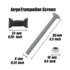 6 Pack 6Mm X 83Mm Trampoline Screws Steel Trampoline Screws Long Screw Trampoline Replacement Parts Trampoline Accessories Enhan