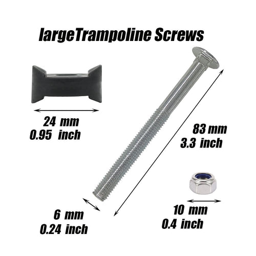 6 Pack 6Mm X 83Mm Trampoline Screws Steel Trampoline Screws Long Screw Trampoline Replacement Parts Trampoline Accessories Enhan