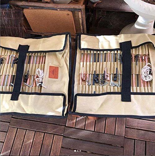 Campingmoon Cotton Canvas Tent Stakes Case Storage Bag Max 13.78?/35Cm In Length Beige Color B135