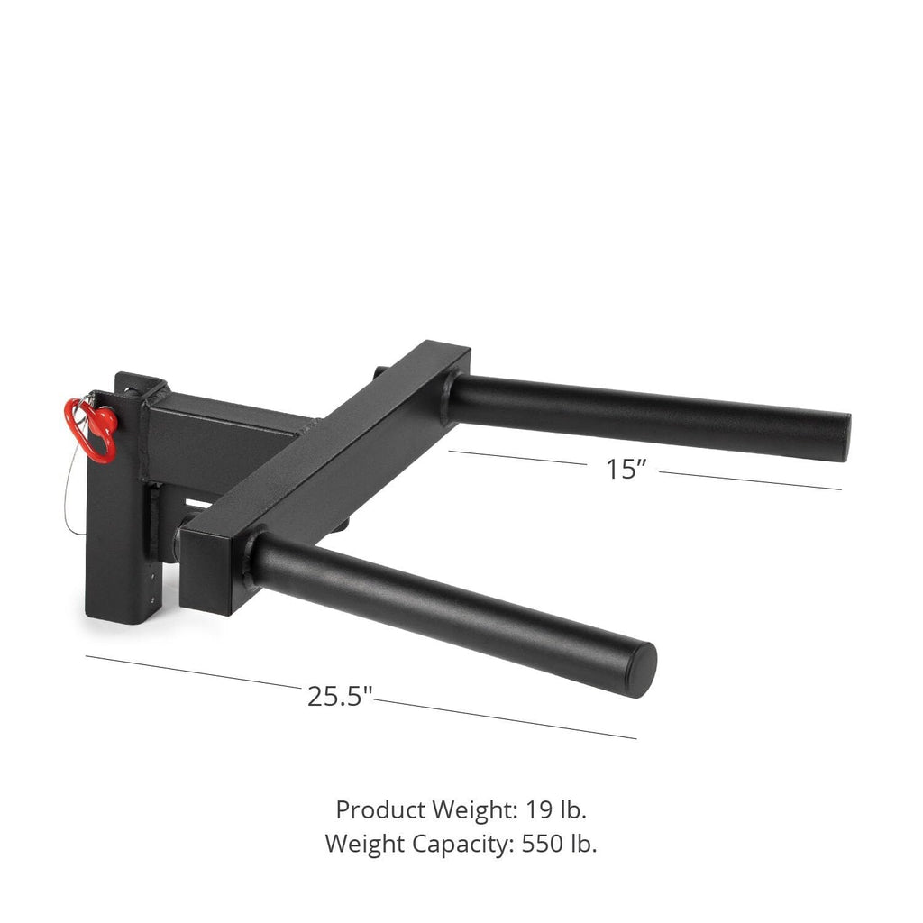 Titan Fitness T-2 Series Y-Dip Bar, Rack Mounted Dip Attachment, 550 Lb Capacity, Fits 2'' X 2'' Tubular Steel
