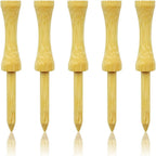 Zivisk Bamboo Golf Tees 2-3/4 Inch 100 Count Wooden Tall Step Down Castle Tees Golf (Natural Color)