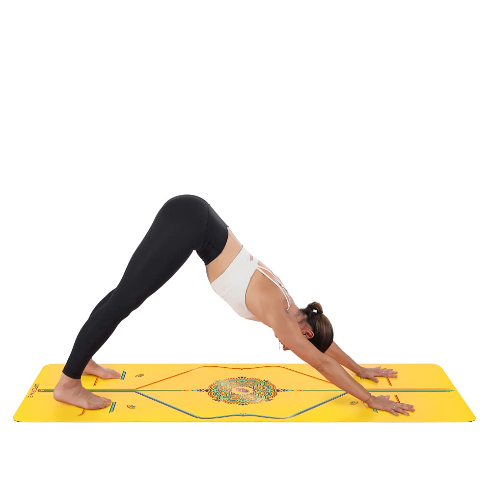 Liforme Printed Travel Yoga Mat - Free Yoga Bag, Patented Alignment System, Warrior-Like Grip, Non-Slip, Eco-Friendly And Biodeg