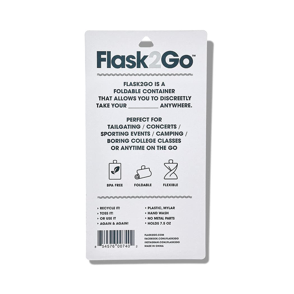 Flask2Go - The Foldable Flexible Flask For Tailgating, Camping, And Concerts, 2-Pack, Stars  Stripes