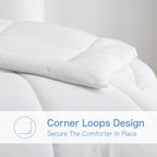 Bedtreat Hotel Comforter Queen, Down Alternative Comforter With Corner Tabs - All Season Quilted Queen Size 240 Gsm White Comfor