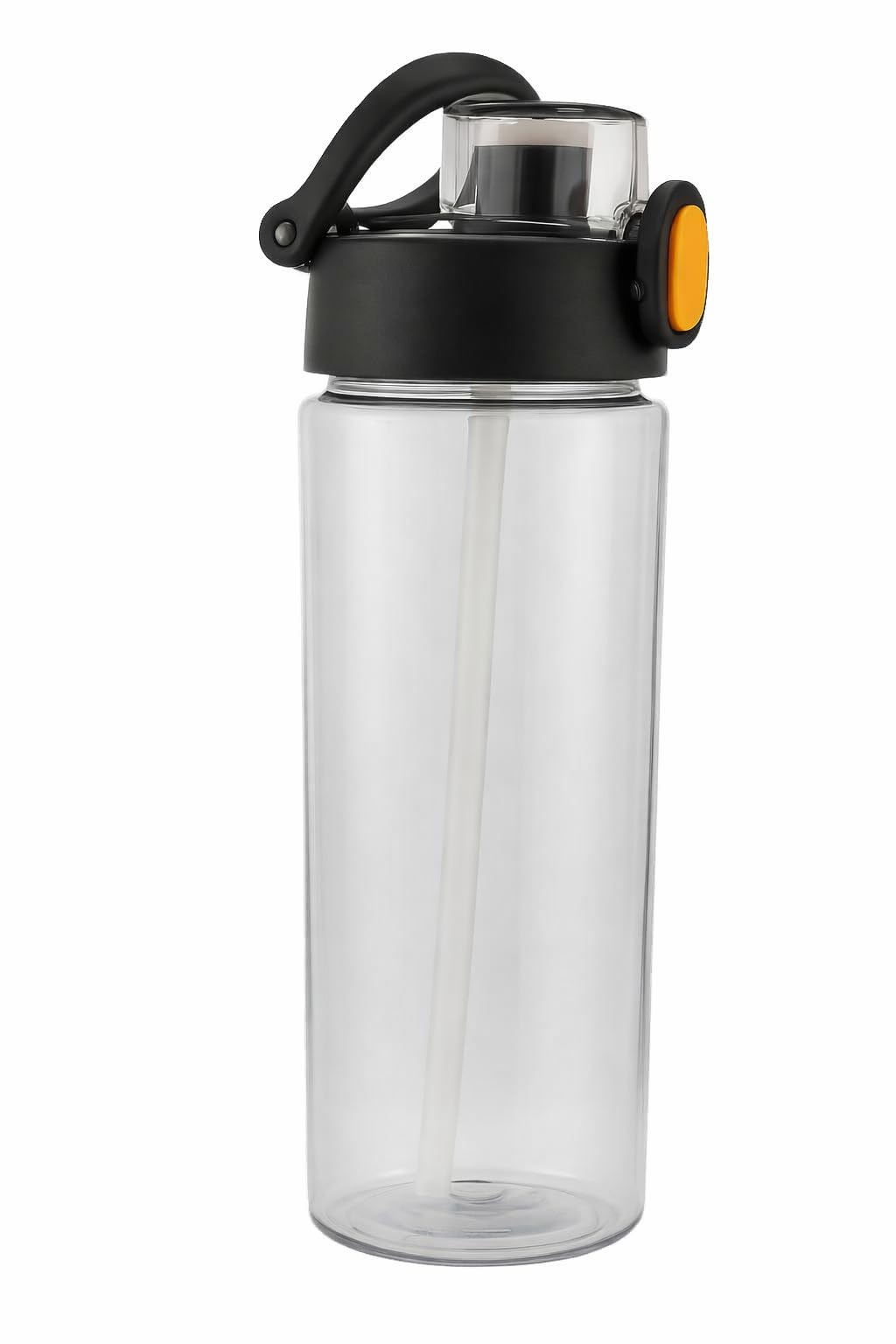 Shree Maha Sipper Bottle With Straw, Thick Black Clear Cap (900Ml) For Adults Motivational Water Bottle Sipper With Straw & Time