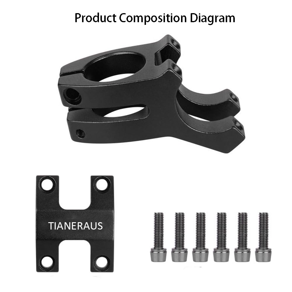 Tianeraus Bike Stem 45Mm Short Bicycle Stem Handlebar Riser Extender For Road Bike, Mountain Bike, Mtb, Bmx, Cycling (Black)