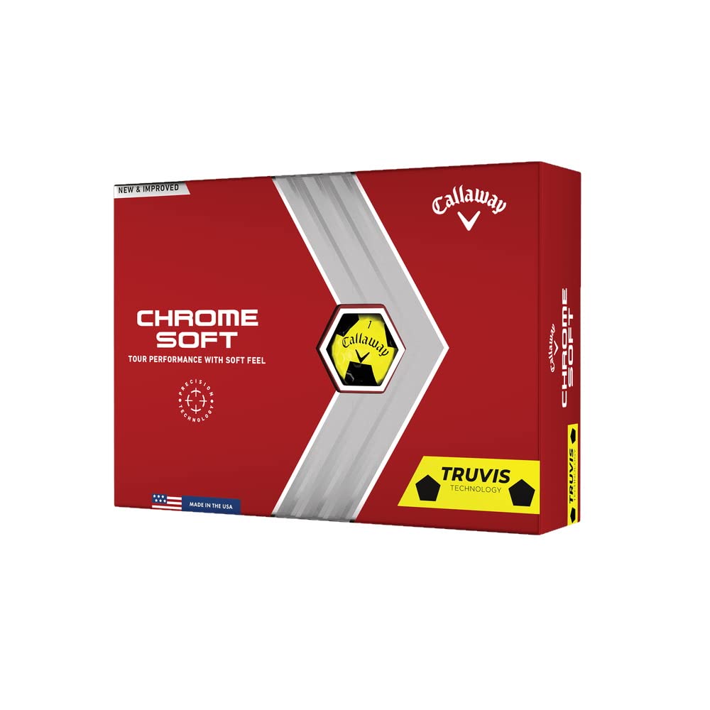 Callaway Golf 2022 Chrome Soft Golf Balls, Yellowblack Truvis