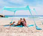 Sun Ninja Beach Tent Sun Shelter With Upf50+ Protection, Includes Sand Shovel, Ground Pegs And Stability Poles, Outdoor Pop Up B