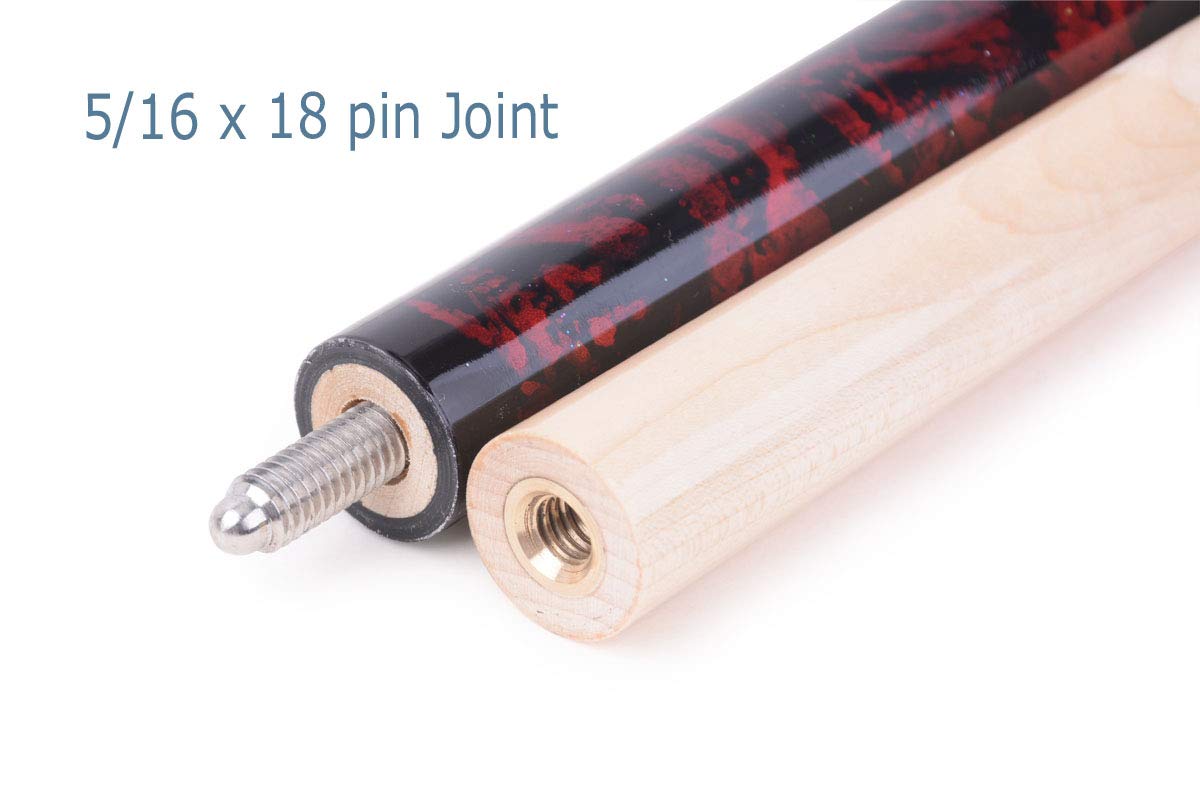 Ab Earth 58 Inch Hand-Painted Series 2-Piece Billaird Pool Cue Stick With Irish Linen Wrap (Red, 19Oz)