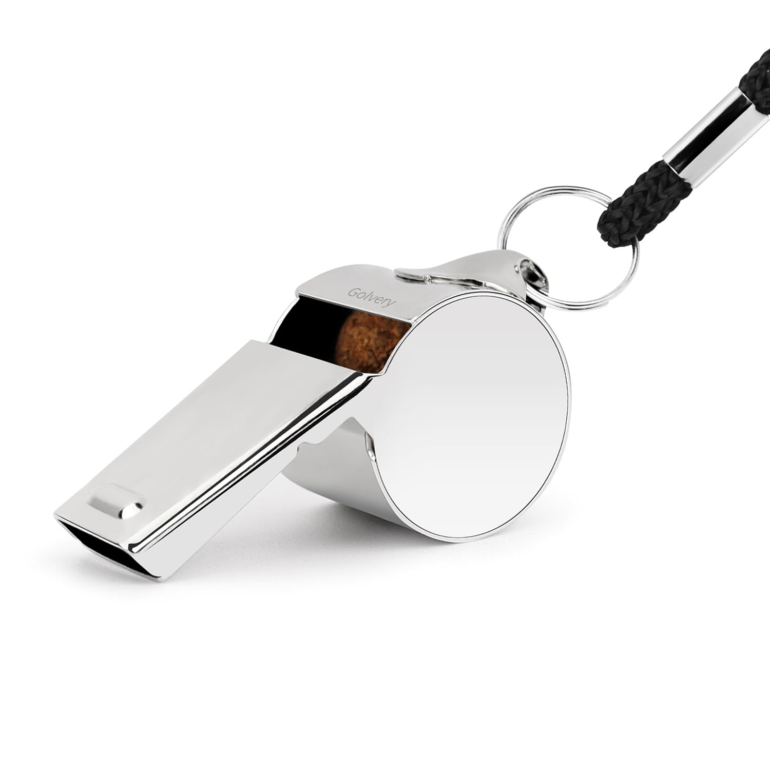 Golvery Metal Referee Coach Whistle - Stainless Steel - Crisp Sound Whistle With Lanyard For School Sports, Soccer, Football, Ba