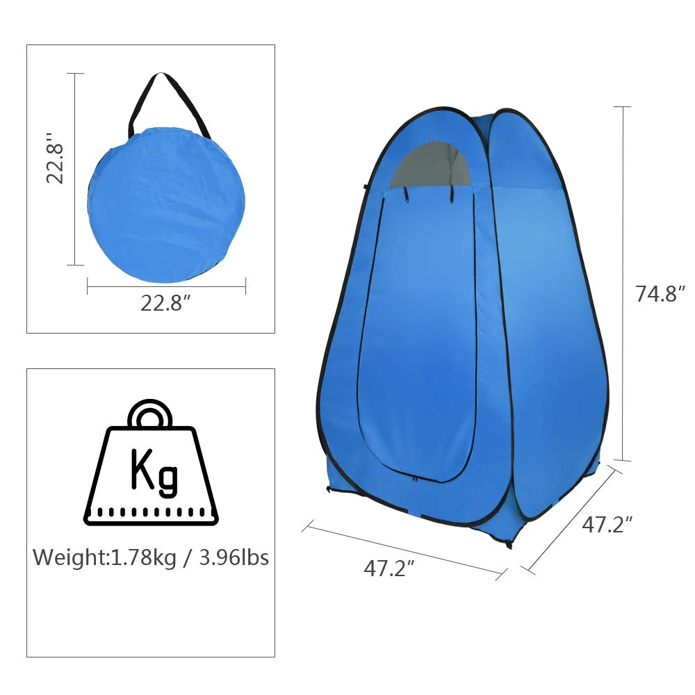 Volowoo Pop Up Shower Changing Room Privacy Tent, Instant Portable Outdoor Shower Tent, Camp Toilet, Rain Shelter For Camping &