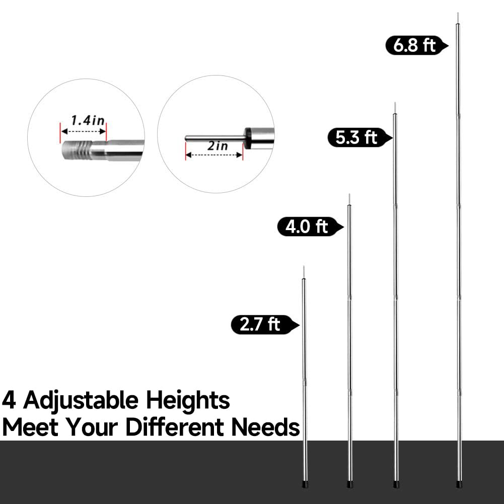 Sanlike Tarp Poles Adjustable 75 In Camping Tent Poles For Tarp Portable Telescoping Tent Poles For Awnings Canopy Rain Fly Shel