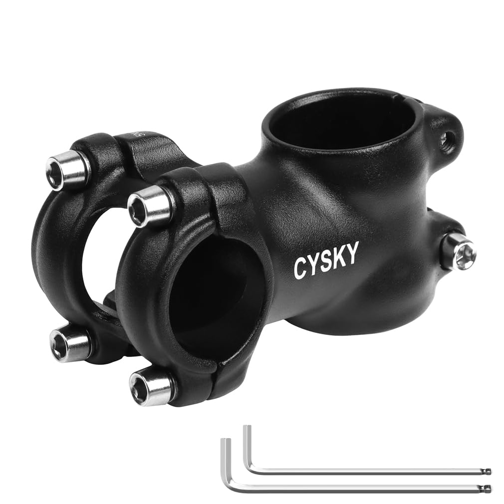 CYSKY 25.4 Bike Stem 32mm 45mm 7 Degree MTB Stem Short Handlebar Stem for Mountain Bike Stem, Road Bike Stem, MTB, BMX, Gravel, 