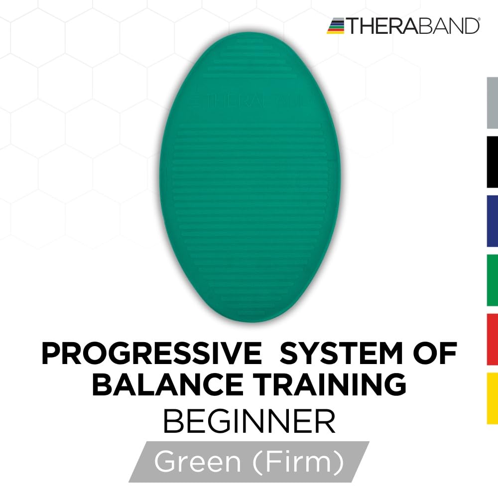 Theraband Stability Trainer Pad, Beginner Level Green Foam Pad, Balance Trainer & Wobble Cushion For Balance & Core Strengthenin