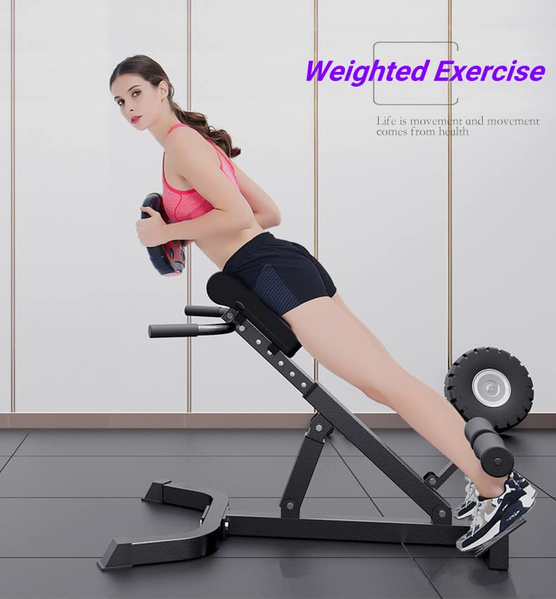 Commax Hyperextension Roman Chair Back Extension Bench Foldable Workout Bench Machine For Home Gym Adjustable Waist Abdominal Ba