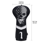 Caiobob Mytag Golf Skull Skeleton Head Cover Golf Club Black Leather Headcovers Set Fits Driver Fairway Wood Hybrid (1Pc Driver