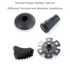 Walking Stick Tips Rubber 4 Pack Trekking Pole Tips Replacement- Rubber Feet For Hiking Poles, Walking Sticks, Trekking Poles  R