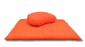 NutriBuck ZAFU & Zabuton Meditation Yoga Cushion Combo Filled with Buckwheat Hulls (Crescent Zafu and Zabuton (Orange))