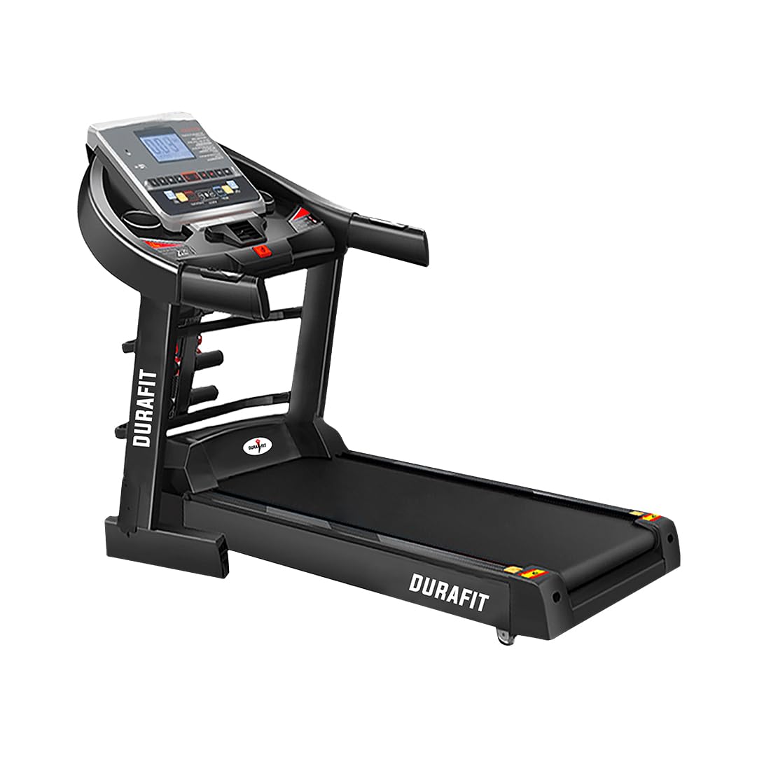 Durafit Panther Multifunction | 5.5 HP Peak DC Motorized Foldable Treadmill| Auto Incline| Home use| Max Speed 18 Km Hr | Max Us
