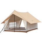 Kingcamp 6-8 Person Canvas Tent For Camping Waterproof & Windproof Cabin Tents With Large Mesh Windows, Easy Setup, All Season W