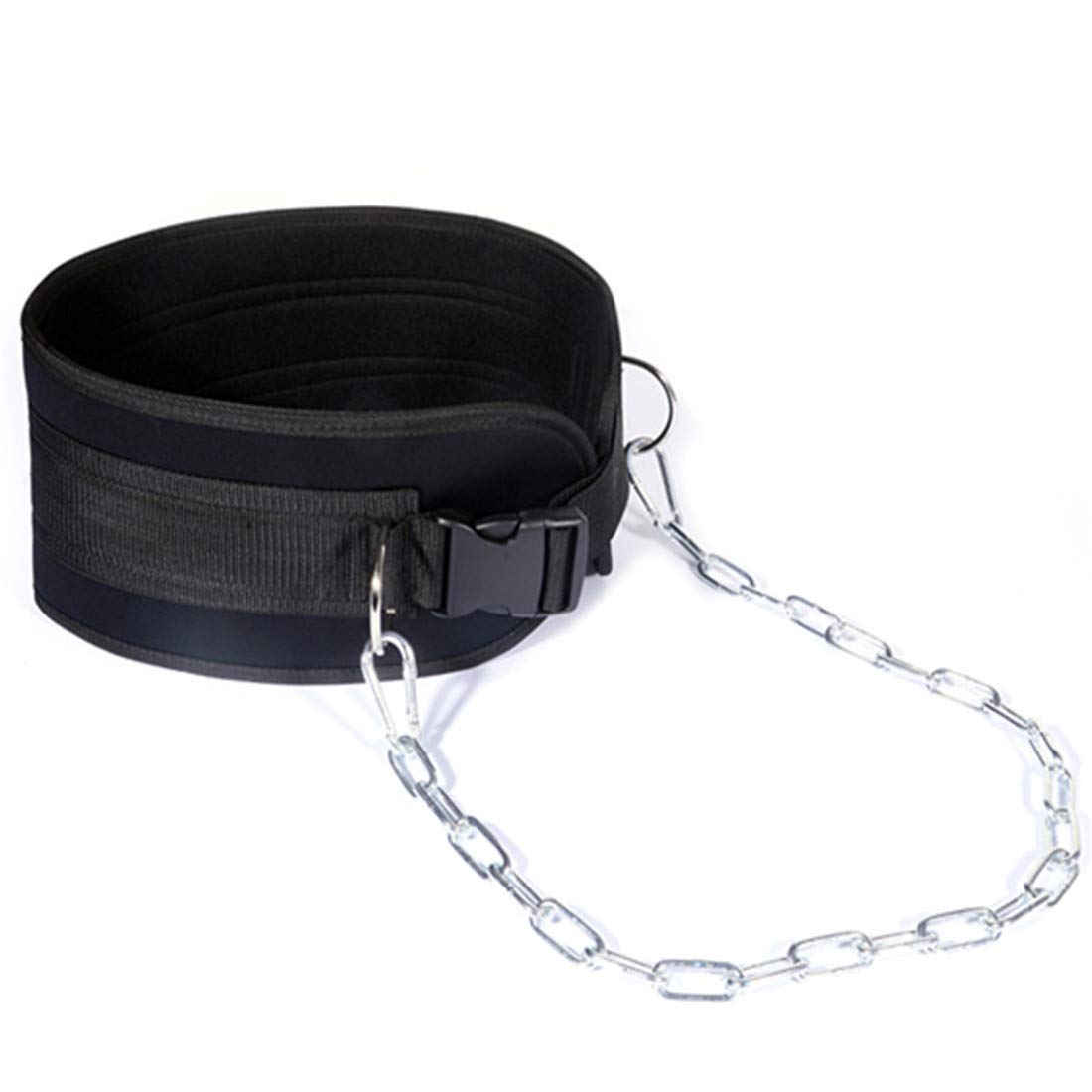 Hemeraphit Pull-Up Belt Weighted Dip Belt With Chain Double D-Ring Weightlifting Back Support Strap Home Gym Equipment Waist Bel