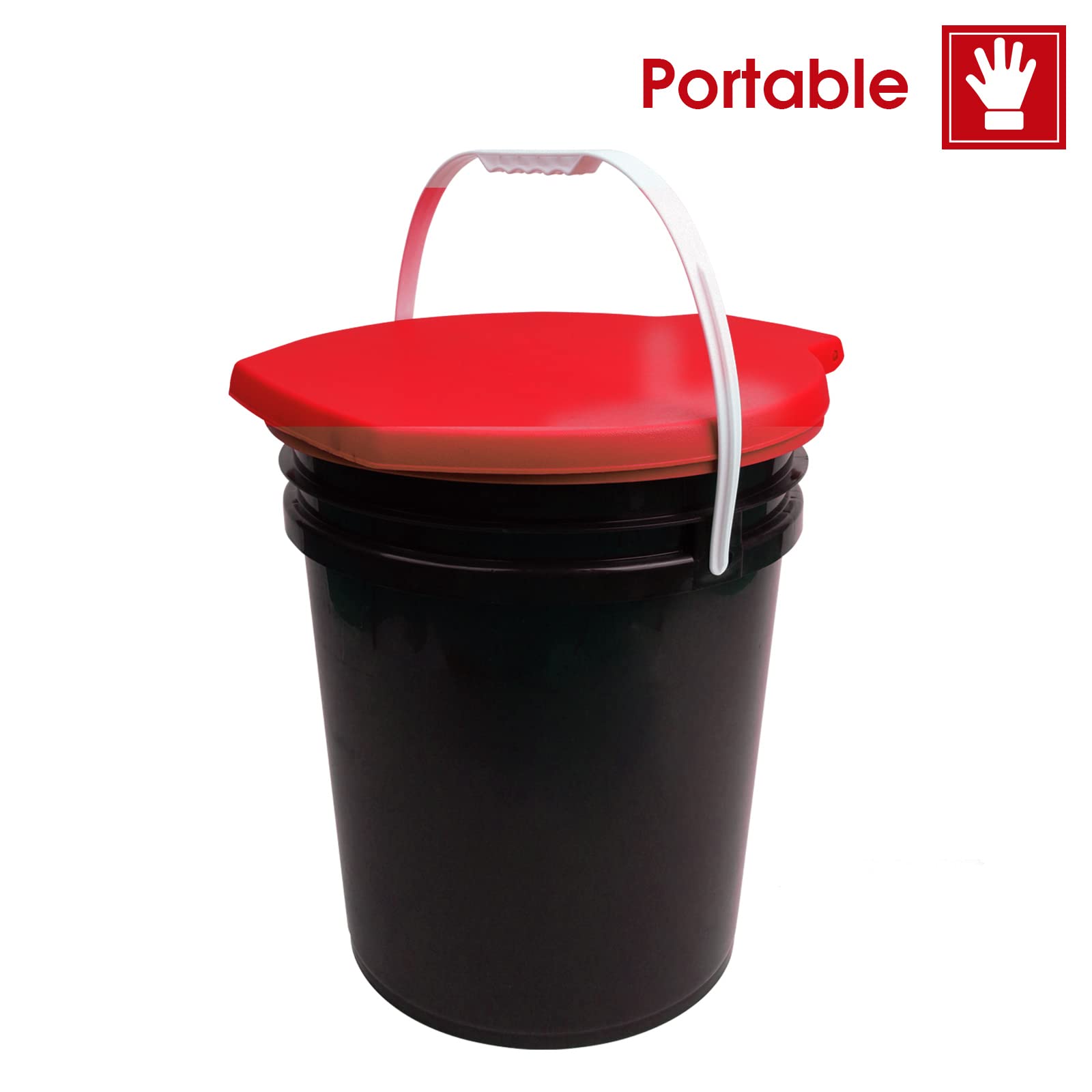 Portable Toilet Seat For 5 Gallon Bucket Emergency Outdoor Camping Snap On Luggable Loo Toilet Cover For Adults And Kids Red