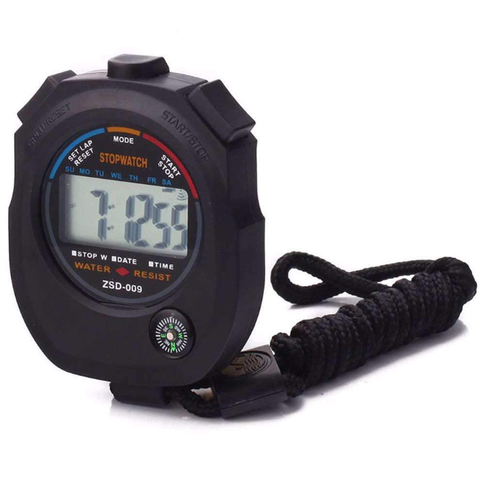6 Pack Multi-Function Electronic Digital Sport Stopwatch Timer, Large Display With Date Time And Alarm Function,Suitable For Spo