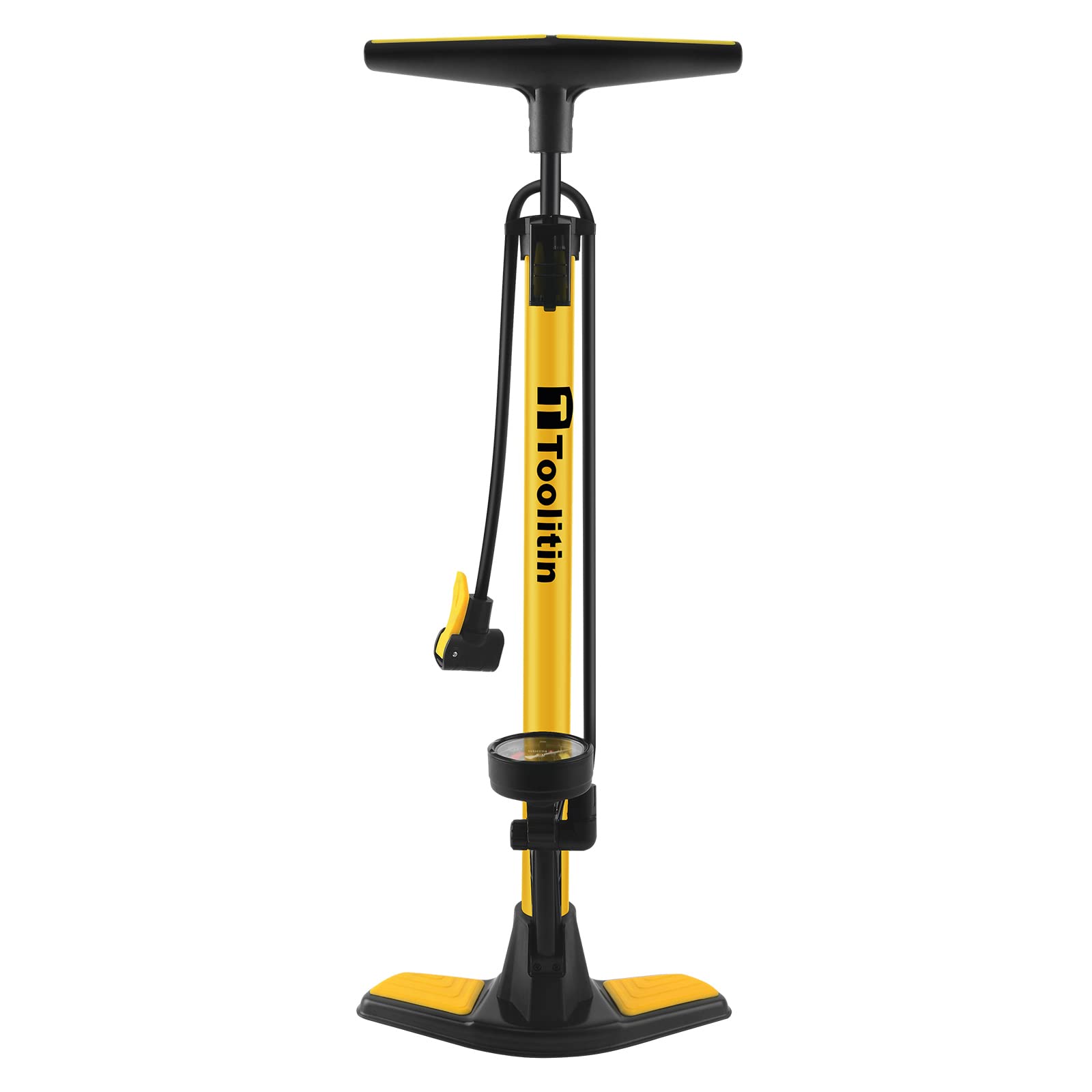 Toolitin Floor Bike Pump With Gauge,160 Psi High Pressure,Bicycle Pump Compatible With Presta And Schrader Valve,Bike Tire Pump 
