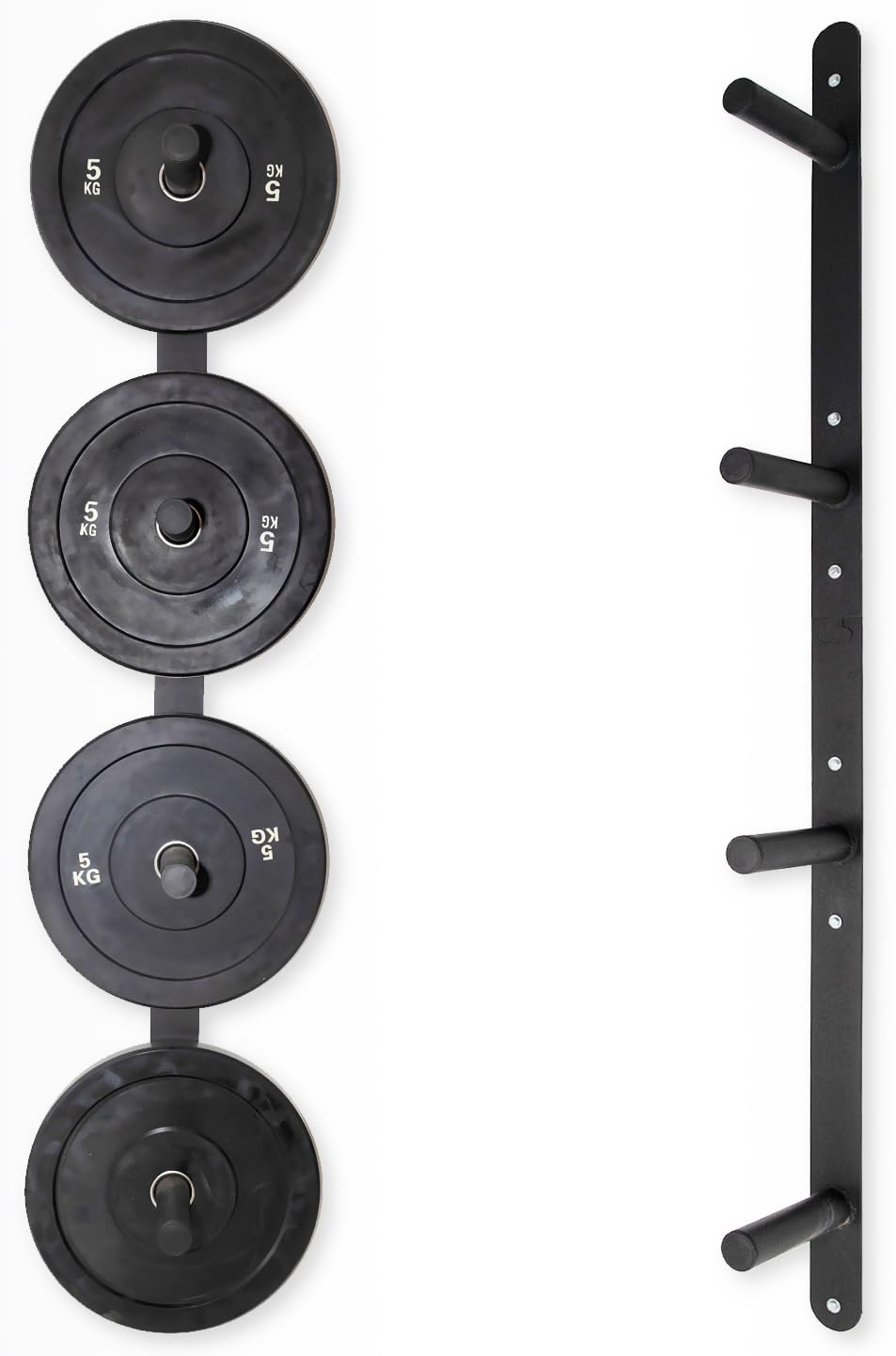 Fitvids Weight Plate Storage Rack, Weight Plate Holder Wall Mounted Bumper Plate Storage For Home Gym, Fit 2'' Olympic Plates, 4