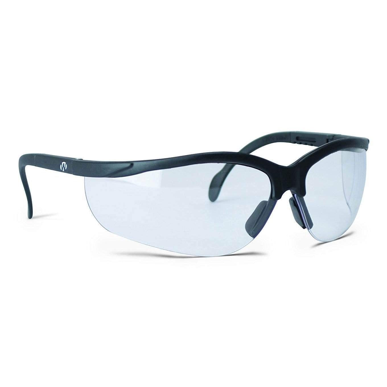 Walker'S Sport High-Grade Polycarbonate Lenses Half Frame Soft Rubber Nose Piece Adjustable Safety Shooting Glasses, Clear