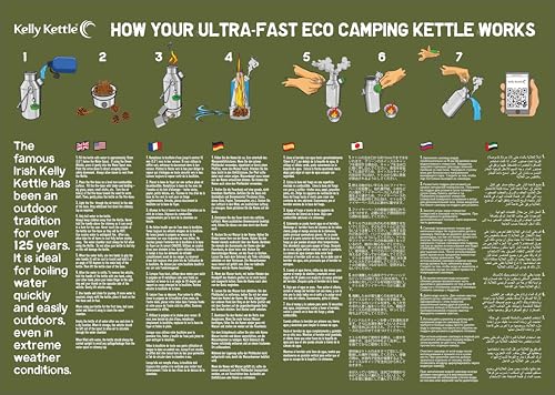Kelly Kettle Camp Stove Stainless Steel - Boils Water Within Minutes, Uses Natural Fuel, And Enables You To Rehydrate Food Or Co