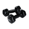 SPRI Deluxe Vinyl Coated Dumbbell Set (Black) - 8 lbs, Set of 2, Hand Weights for Muscle Toning, Step Aerobics, Strength Trainin