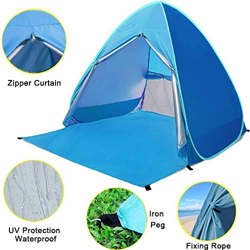 Pop Up Beach Tent Shade Sun Shelter Upf 50+ Canopy Cabana 2-3 Person For Adults Baby Kids Outdoor Activities Camping Fishing Hik