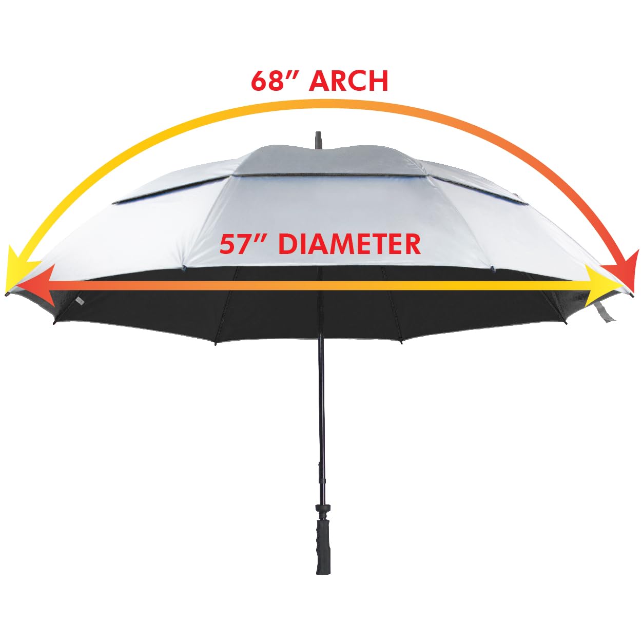 Suntek 68    Golf Umbrella, Windproof & Waterproof Umbrellas With Vented Double Canopy, Reflective Uv Protection, Large Umbrella