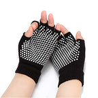 Yl Trd V 2 Packs Of Non Slip Fingerless Yoga Gloves Exercise Gloves Workout Gloves (With White Dots)