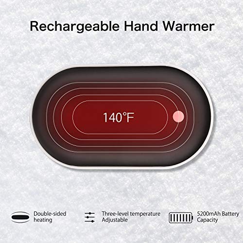 Electric Hand Warmer Rechargeable/ 5200 Mah Portable_Charger (Black)