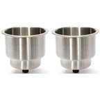 Marinebaby 2Pcs Stainless Steel Cup Drink Holder With Drain Marine Boat Rv Camper Boat Cup Holder
