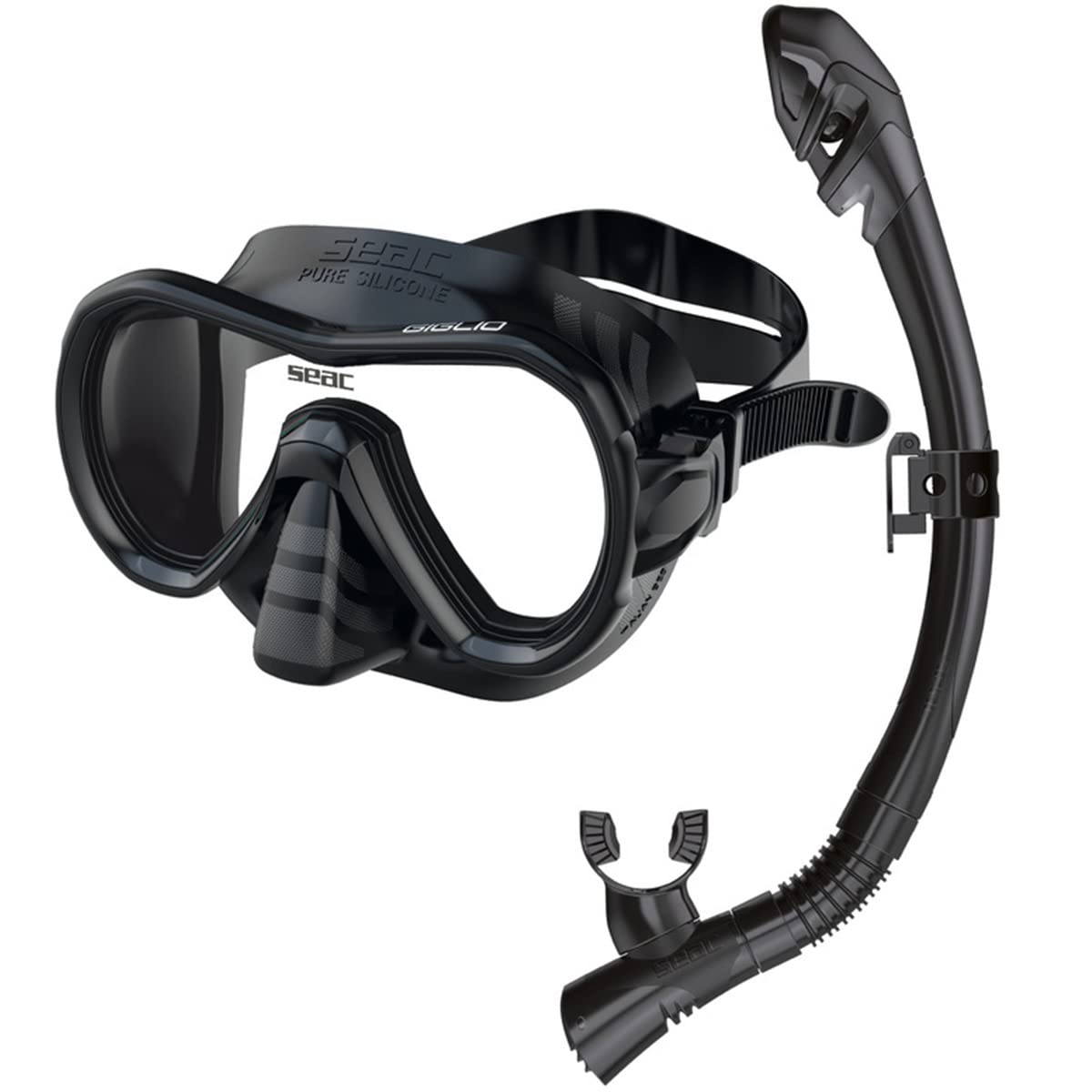 Seac Set Giglio Dry Valve, Snorkeling Set With Underwater Mask And Snorkel, Blue, Standard