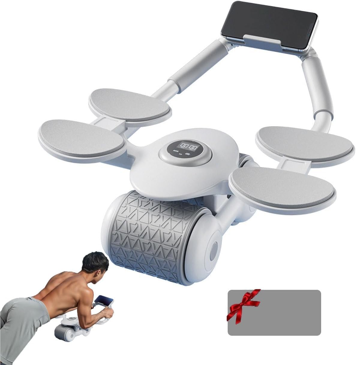 Jukkre double Elbow Support Automatic Rebound Abdominal Wheel,Ab Roller for Abdominal Exercise Machine,Abs Workout Equipment,Dol
