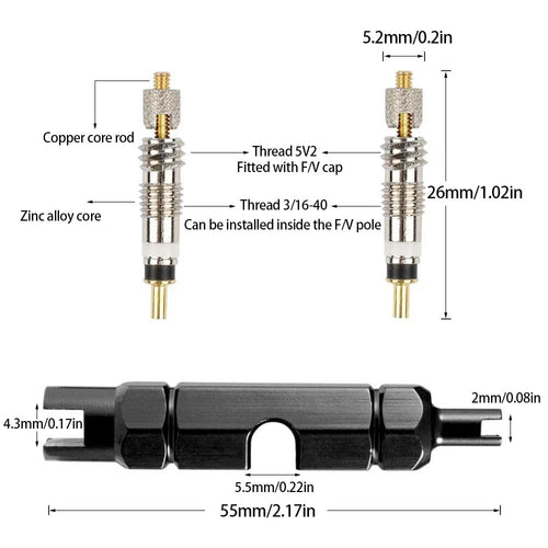 12Pcs Presta Valve Core Bike Bicycle Valve Core Removal Tool Mtb Tire Valve Stem Repair, Valve Core Replacements Set, Presta & S