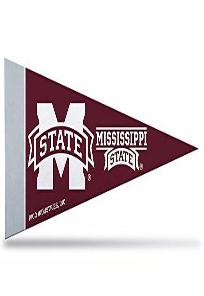 Rico Industries Ncaa Mississippi State Bulldogs 8-Piece 4-Inch By 9-Inch Classic Mini Pennant D  Cor Set