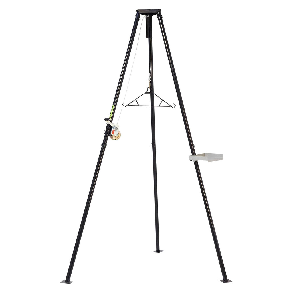 Hme Tri-Pod Black Steel Game Hunting Hoist | Economical & Convenient Support Stand | Up To 300 Lb. Capacity, 98'' Lift Height