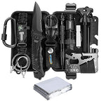 Xuanlan Emergency Survival Kit 13 In 1, Outdoor Survival Gear Tool With Survival Bracelet, Fire Starter, Whistle, Wood Cutter, W